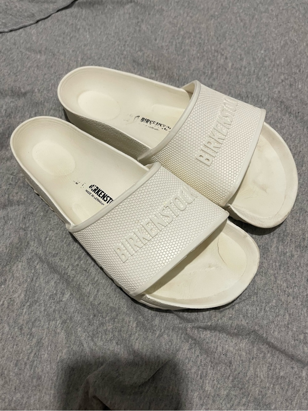Birkenstock White Slide Sandals - Size 9